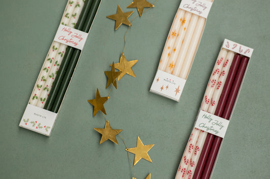 Rustik Lys Holly Jolly potloodkaarsjes - Set van 4