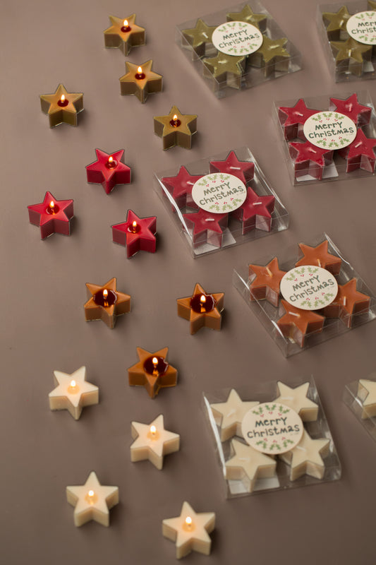 Rustik Lys T-Lights Star box per 5 - Diverse kleuren